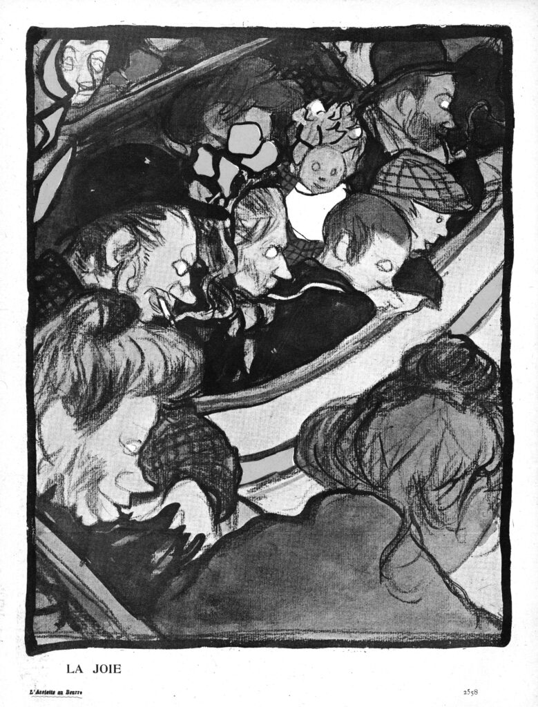Géo Dupuis, « La joie », spectateurs, L'Asssiette au beurre, « La Hurle », 5 mars 1904 © Kharbine-Tapabor
