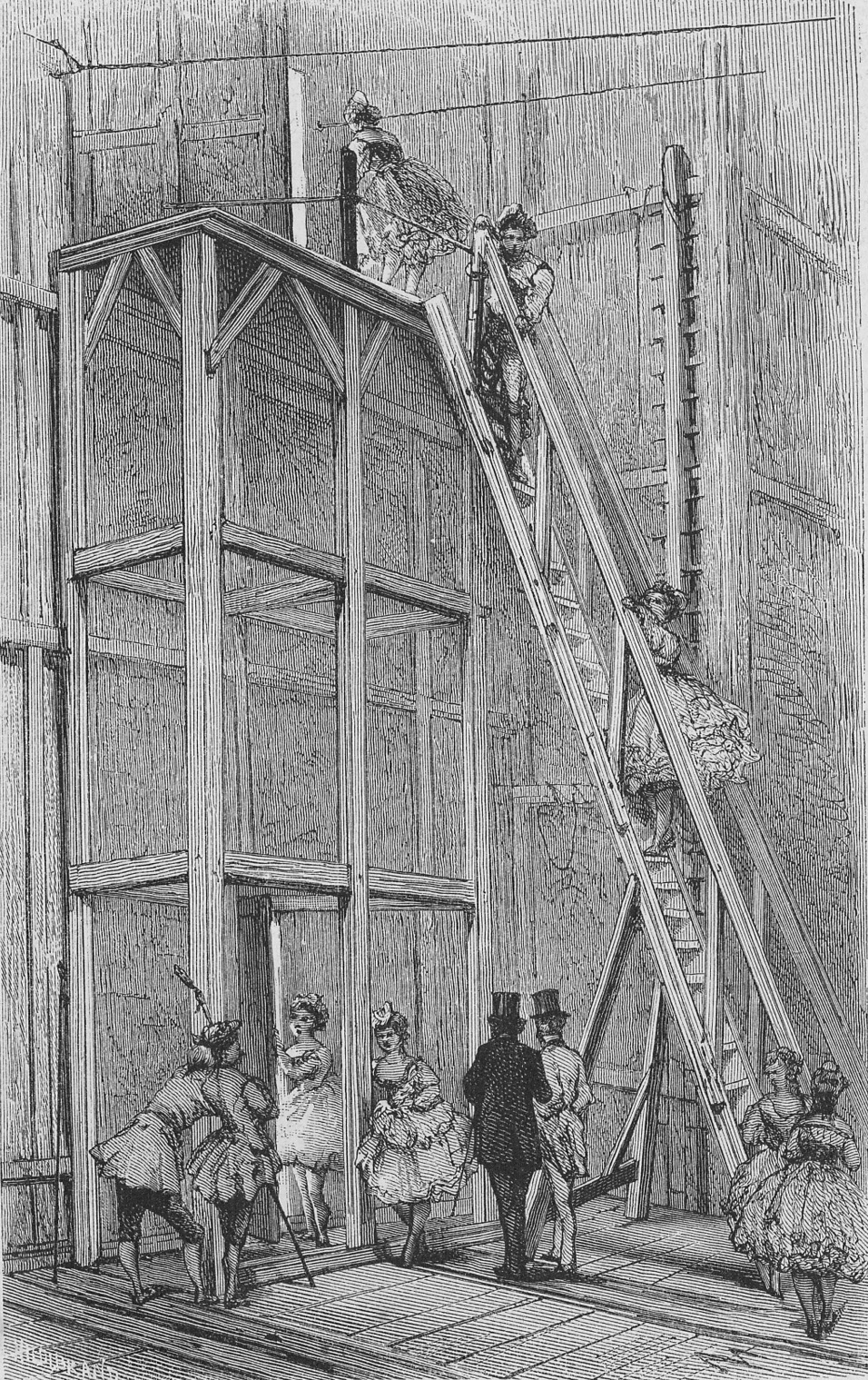 Fig. E - Louis Germont, Loges d’artistes, dessins de Félix Fourney, Paris, éd. Dentu, 1889.