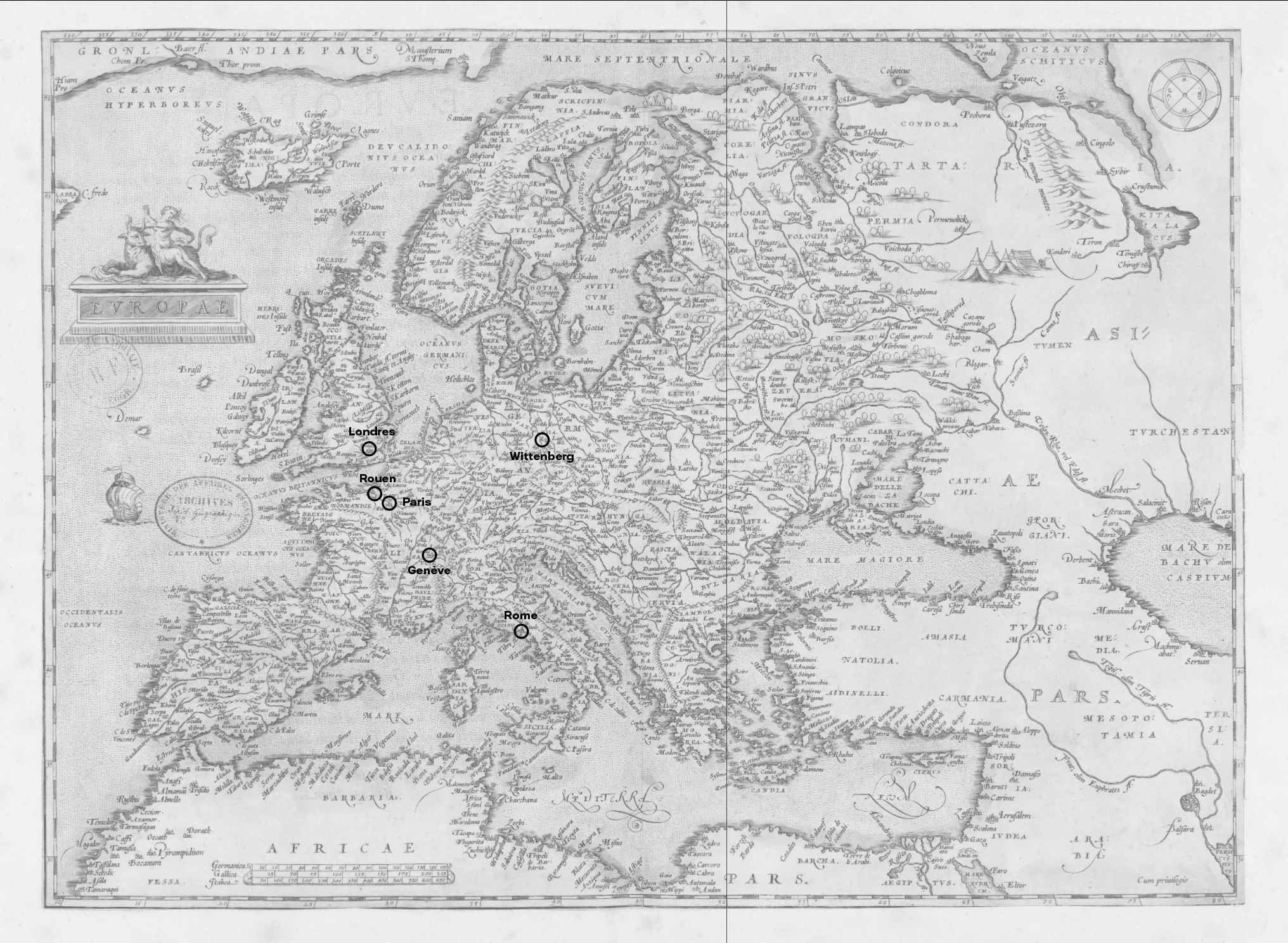 2. Abraham Ortelius, Europae [Carte de l’Europe], s.n., 1570. © BnF, Département Cartes et plans, GE DD-2987 (145, 1).