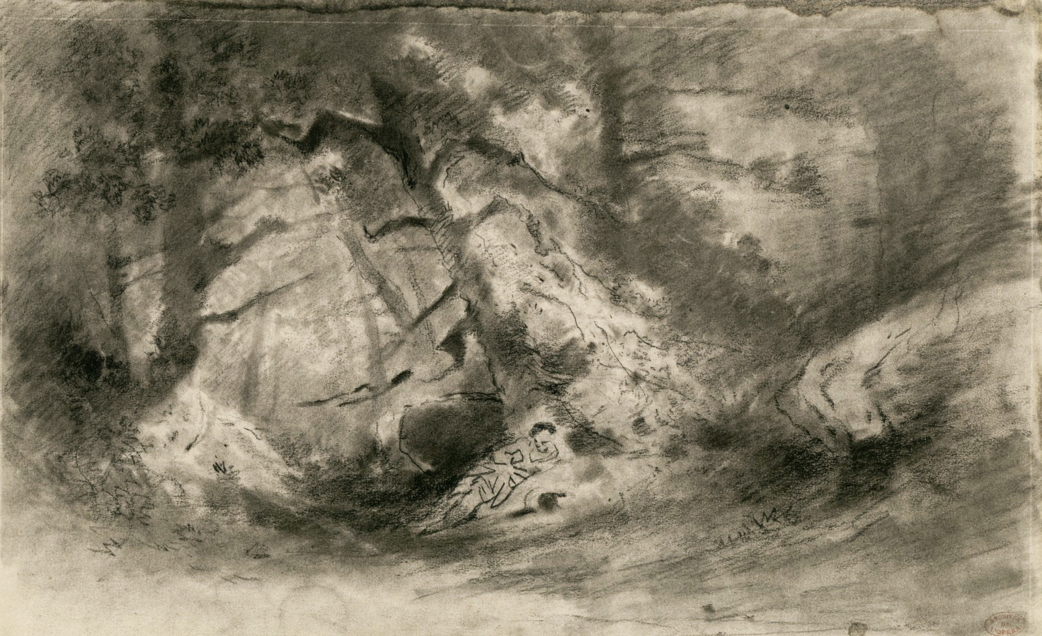 Charles Cambon, esquisse de décor de l’acte II d’Armide, Opéra, 1866. BnF/Gallica