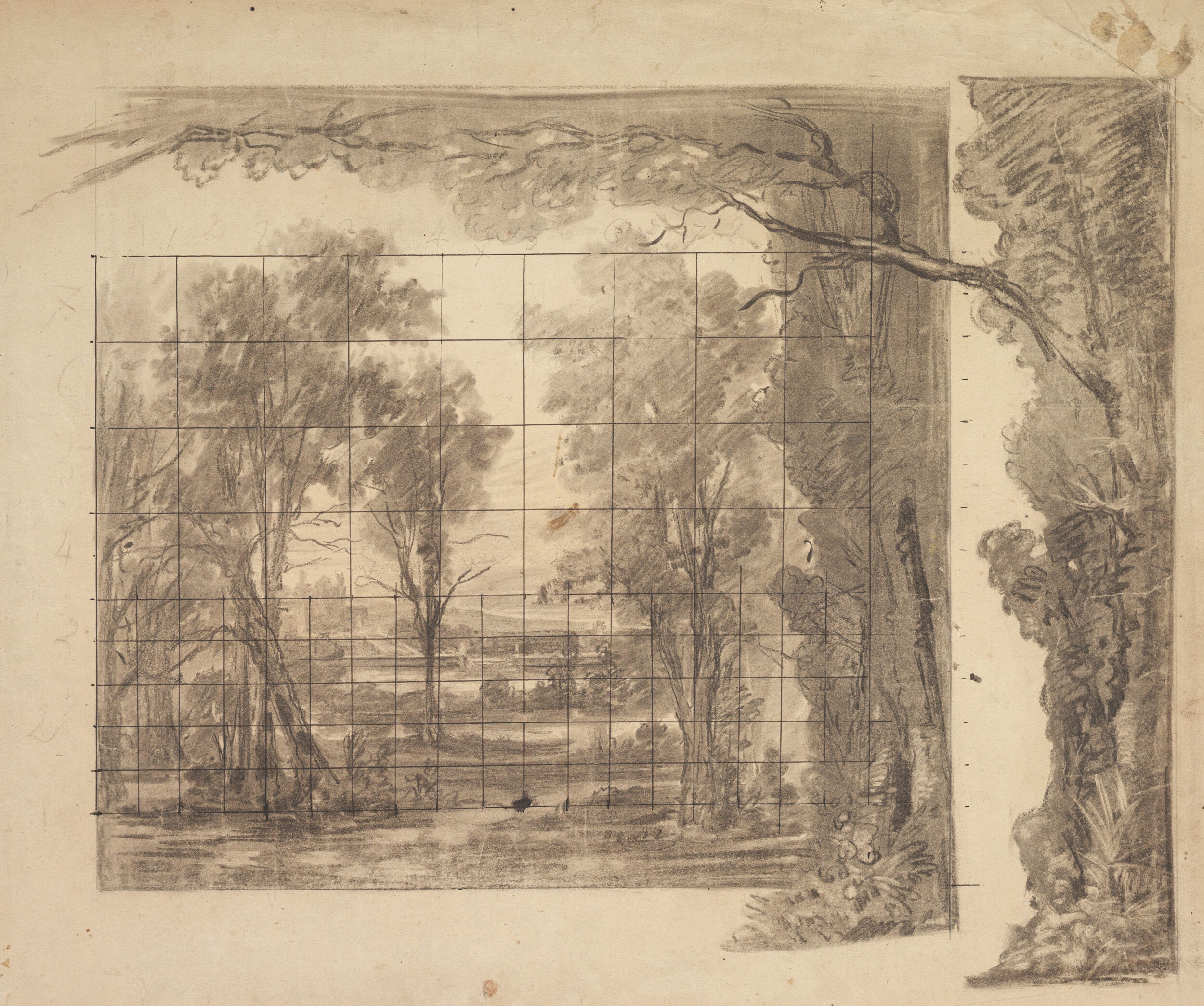 Eugène Cicéri, Dessin préparatoire pour la maquette d’un décor de forêt, XIXe siècle. Metropolitan Museum of Art.