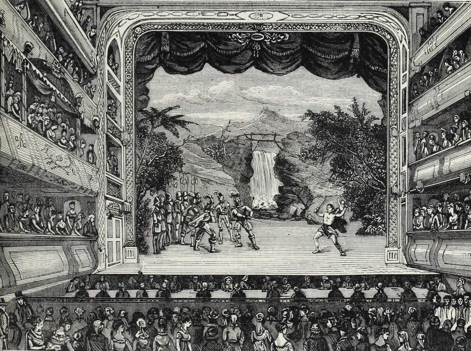 « Interior of Covent Garden Theatre in 1804 », gravure publiée dans Walter Thornbury et Edward Walford, Old and new London, t. 3, Londres, Cassell & Company, 1887