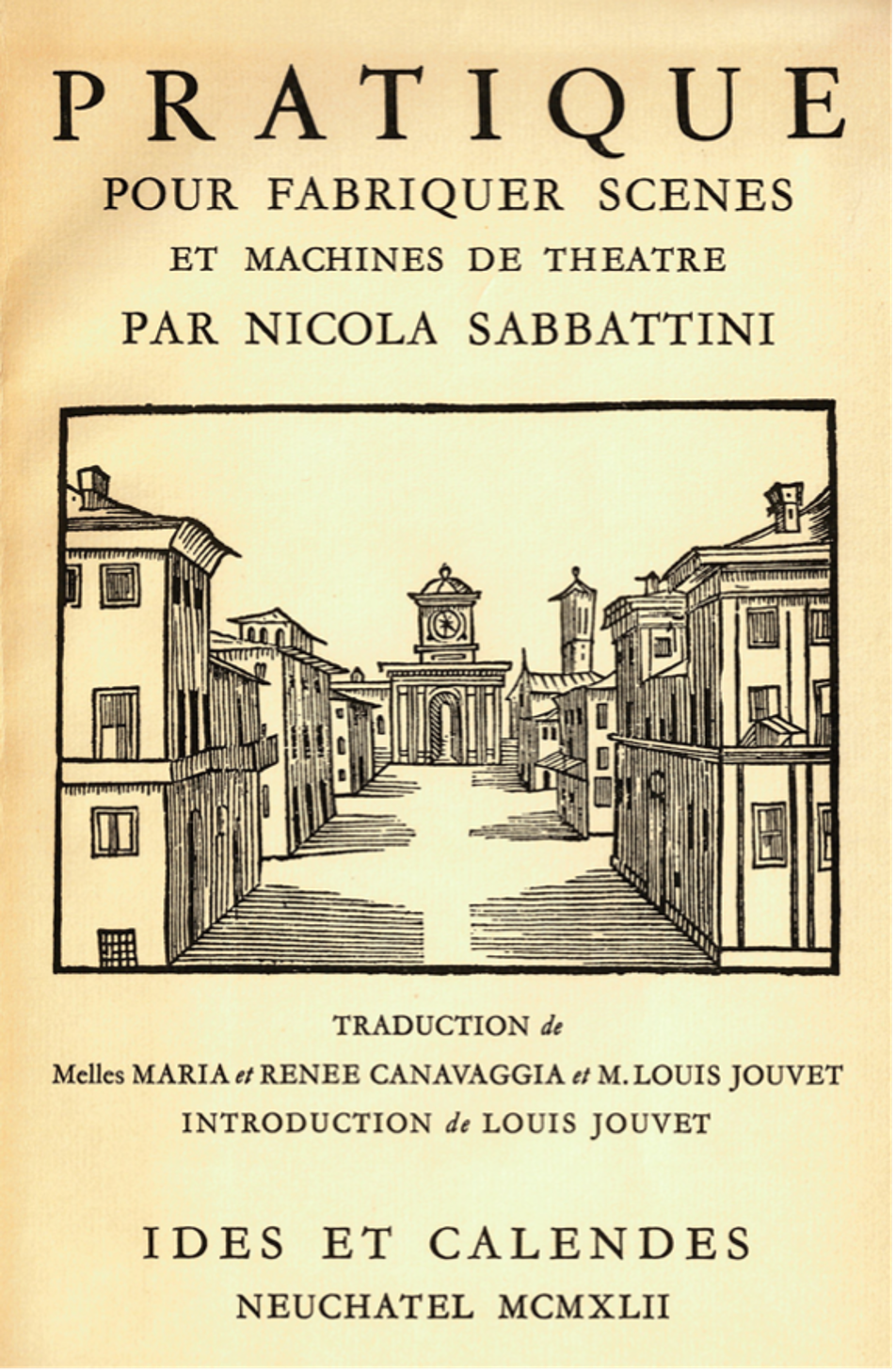 Couverture de la première édition de la traduction française du traité de Nicola Sabbattini (1942), reproduite avec l’aimable autorisation des Éditions Ides et Calendes