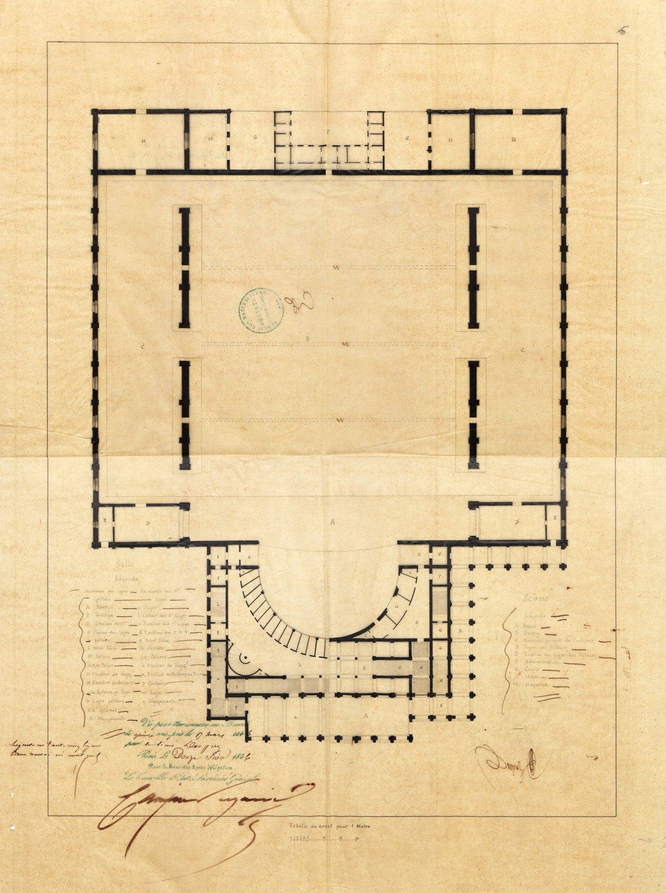 Système de théâtre dit théâtre maritime, brevet d'invention de Monsieur Desprez, employé, Paris, rue de la Fontaine-au-Roi, 17 mars 1846. Cote 1BB3179 INPI