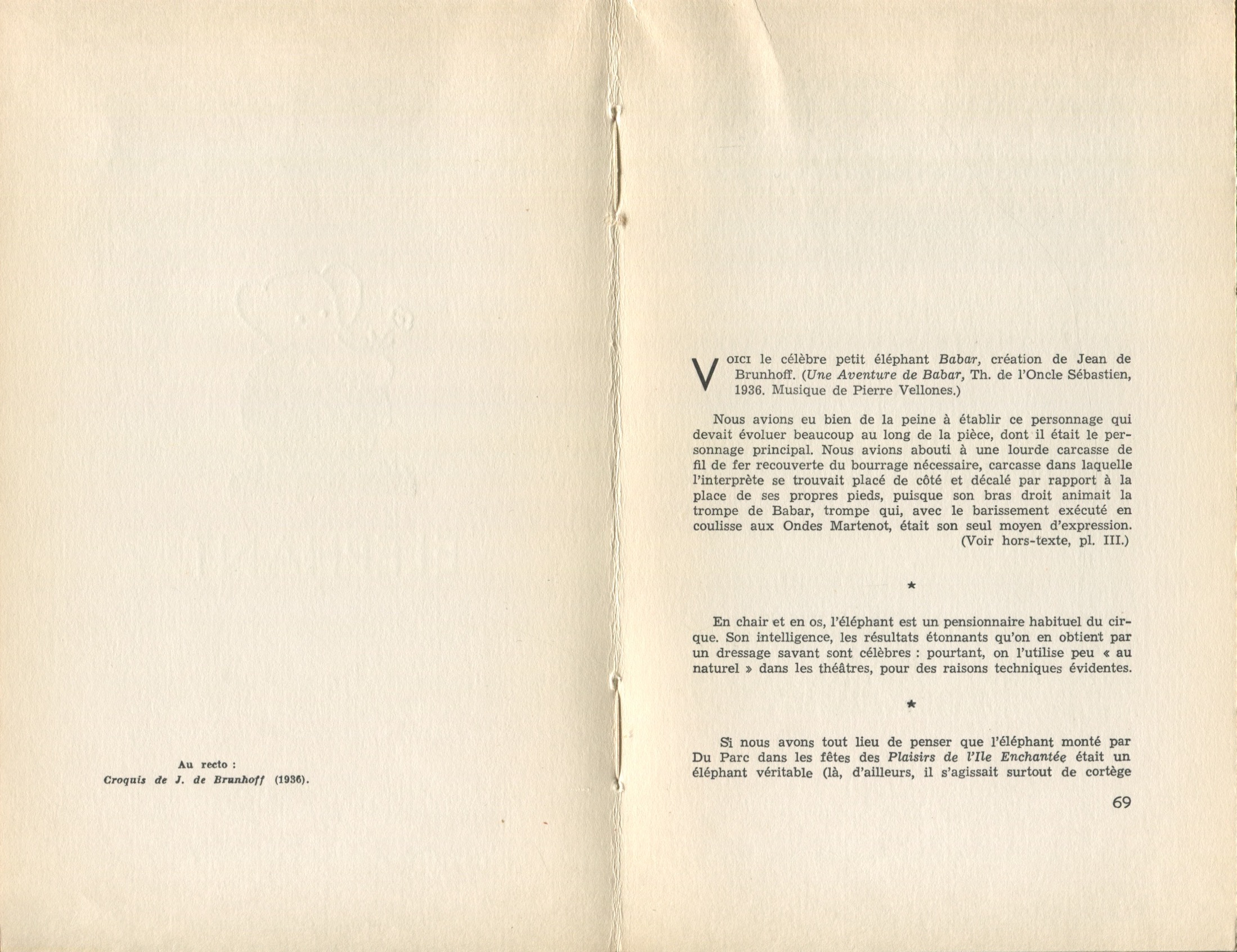 Planches et textes issus de Léon Chancerel, Les Animaux au Théâtre, Paris, Presses de l'Île de France, 1949, collection privée