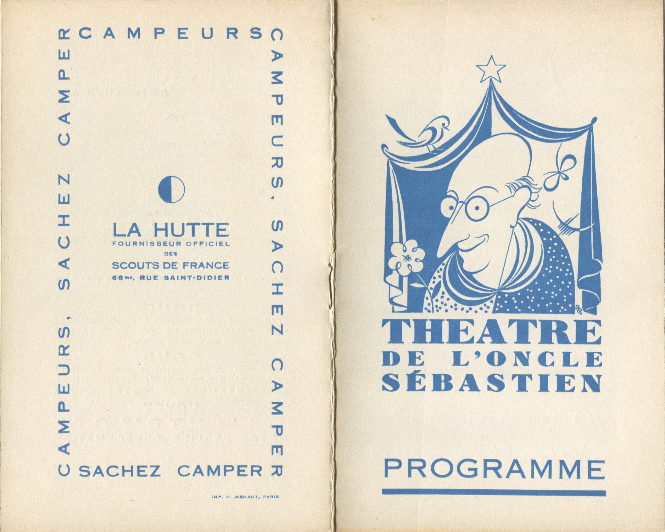 Programme des Mystères du Bois-Bourru, Comédiens Routiers, 1935, SHT, Fonds Léon Chancerel, Boîte R43