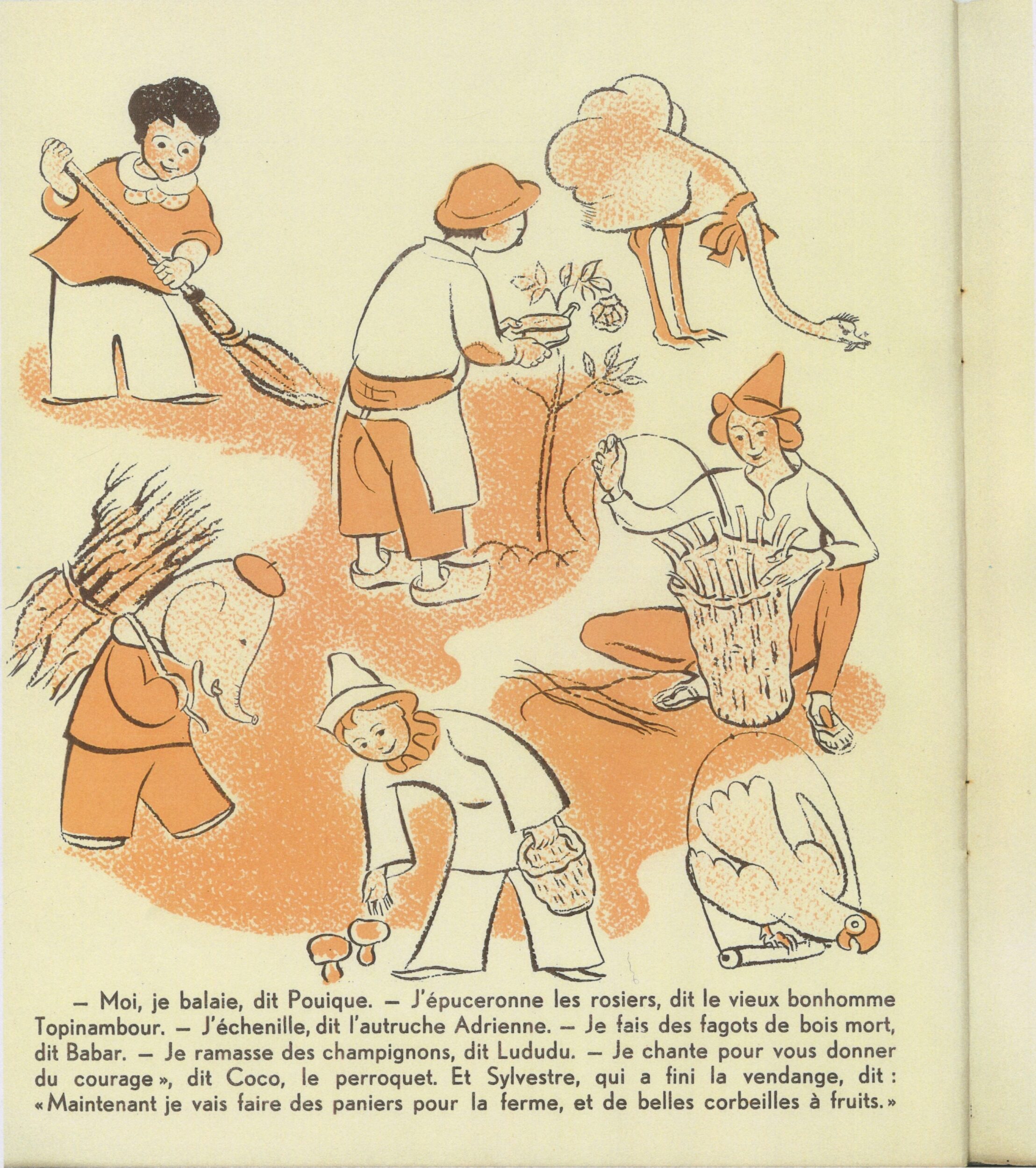 Scan d'album illustré, Les 3 leçons de Lududu Maître d'école, Léon Chancerel et André Paul, Paris, La Gerbe de France, s.d., SHT, Fonds Léon Chancerel