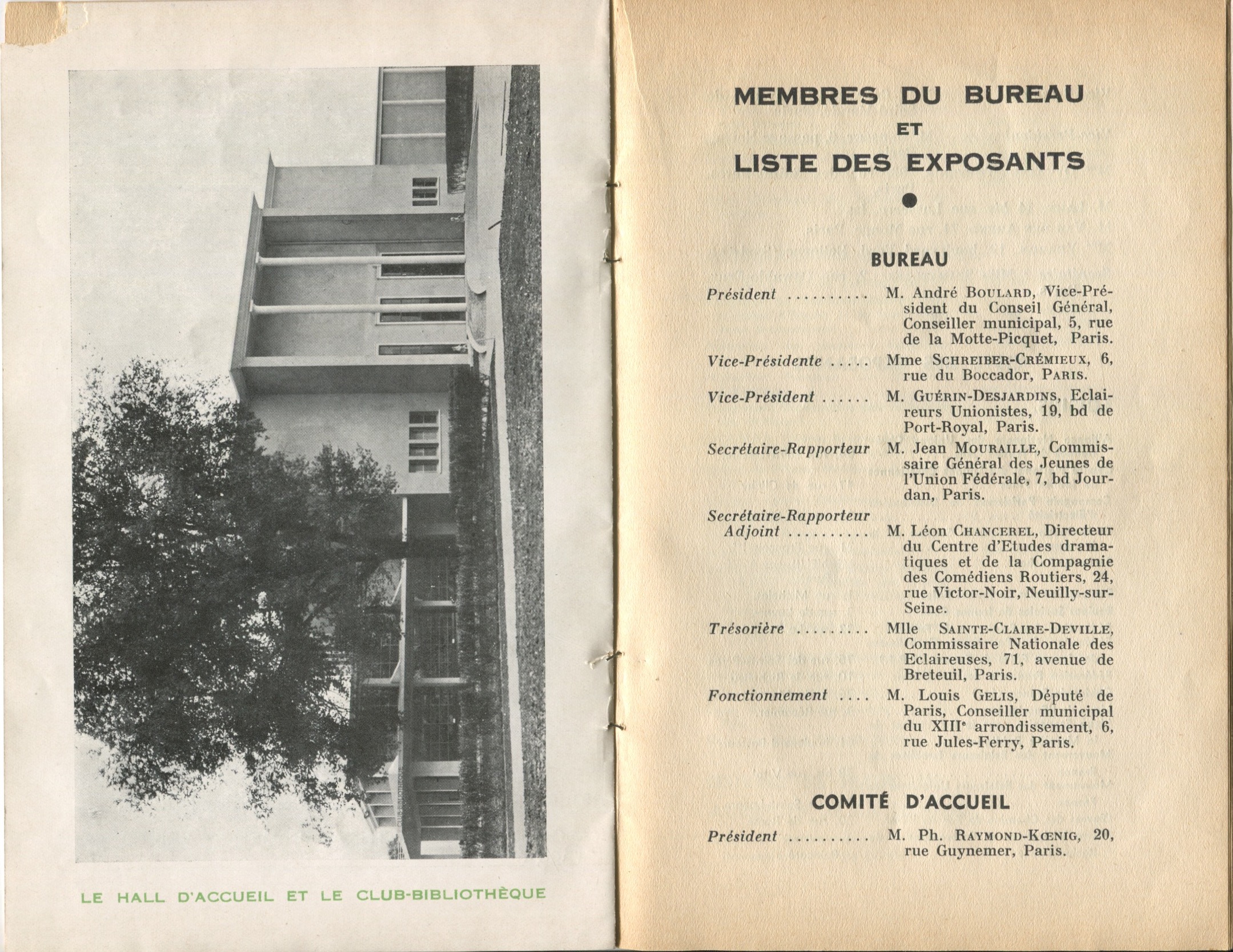 Programme du Centre Kellermann, 1937, SHT, Fonds Léon Chancerel, Boîte R43
